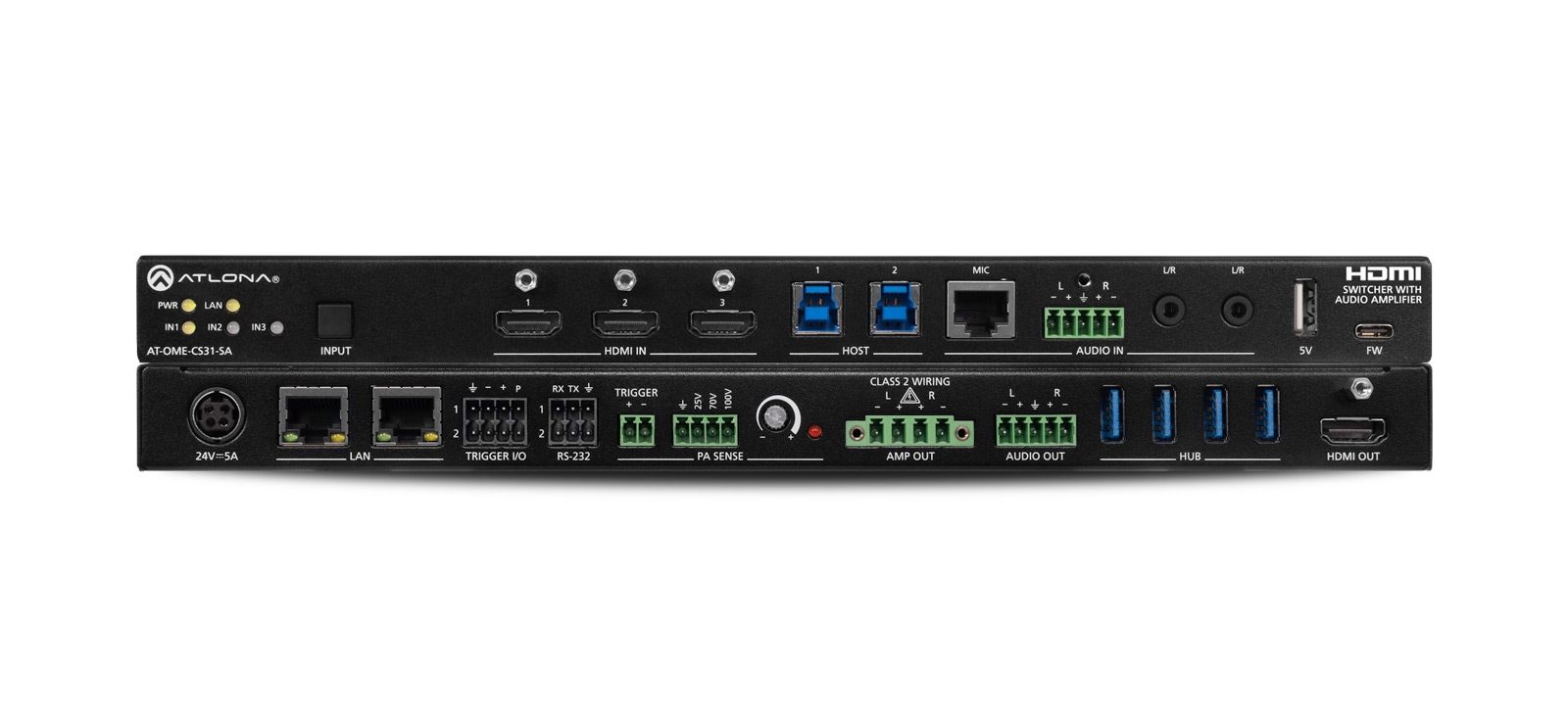 Atlona AT-OME-CS31-SA - Switcher-AMP, USB-Hub, 3x1