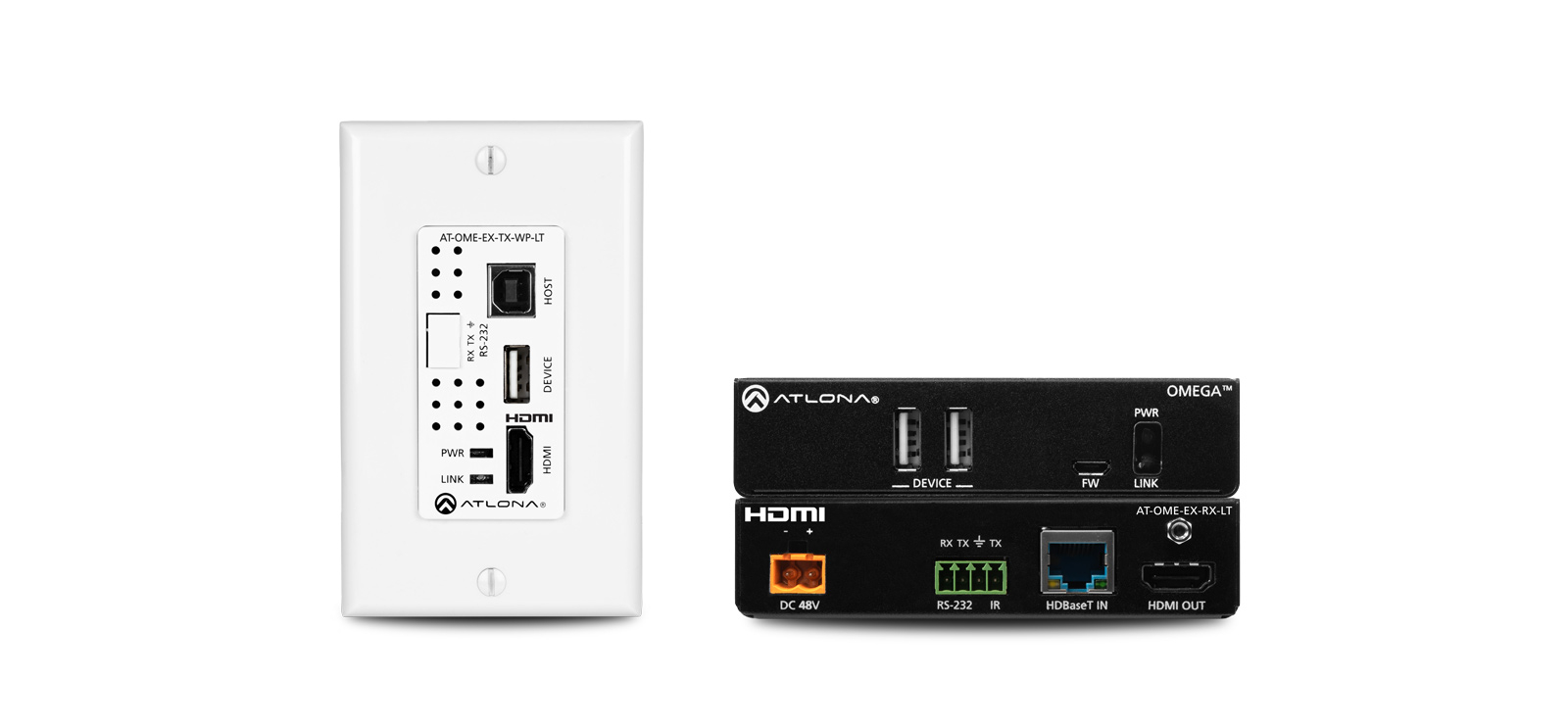 Atlona AT-OME-EX-WP-KIT-LT - HDBaseT Transmitter, Switcher, Wallplate