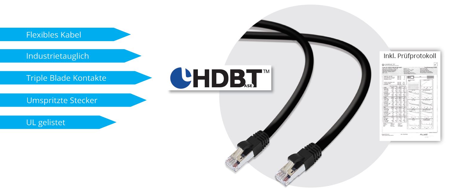 TTL Netzwerkkabel UF, Cat.6A, 5m - HDBaseT, AWG23, S/FTP