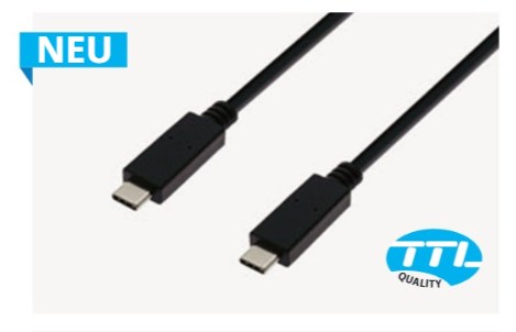 TTL USB-C Kabel 2m - St./St. schwarz