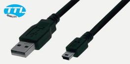 TTL USB 2.0 Kabel - A St. / Mini-B St., 1m